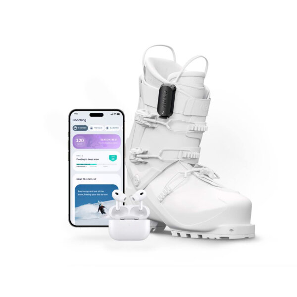 CARV M2 Ski Coach Sensor, Echtzeit Bewegungs-KI, 5 Tage Akku, wasserdicht, für alle Stiefel, Carv 2 Modell