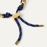 PdPaola Damen Armband, verstellbar, Kordel & Glieder, 18k vergoldet, 18-24cm, Gold/Blau, elegantes Essential
