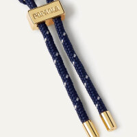PdPaola Damen Armband, verstellbar, Kordel & Glieder, 18k vergoldet, 18-24cm, Gold/Blau, elegantes Essential