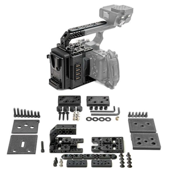 CineBack FX3 Kamerarig Basis, V-Mount, XLR-Topgriff-Kit, stabil, modular, für Sony FX3, Profi-Zubehör