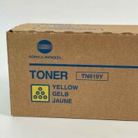 Konica Minolta Laser Toner TN-619Y, yellow, model A3VX250, high print yield, compatible with selected Bizhub systems