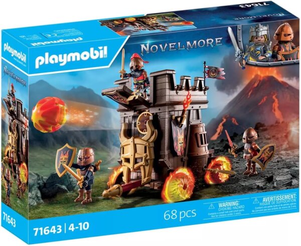 Playmobil Novelmore Attack Wagon with Fire Cannon, 68-piece, Set 71643, Knights Playset with Accessories