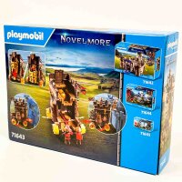 Playmobil Novelmore Attack Wagon with Fire Cannon, 68-piece, Set 71643, Knights Playset with Accessories