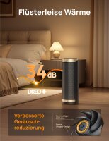 Dreo Solaris Slim H3 DR-HSH003S Heizlüfter, energiesparend, leise, 70° oszillierend, Fernbedienung, Timer, Kippschutz, Gold