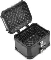 Bagtecs Motorcycle Aluminum Top Case XB35, 35L, Aluminum, Black, Model No. A088374, Robust Luggage Case