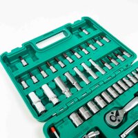 53-tlg. Schraubendreher-Bit-Set, Werkzeugkasten, Handwerkzeug, Ratschenschlüssel, Steckschlüssel, vielseitig einsetzbar