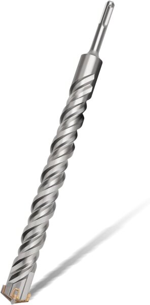SDS Plus hammer drill bit 25x460mm, 4-flute, concrete drill bit for stone, concrete, natural stone, brick, durable