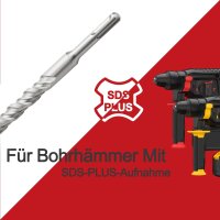 SDS Plus hammer drill bit 25x460mm, 4-flute, concrete drill bit for stone, concrete, natural stone, brick, durable