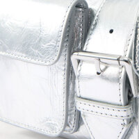 The Kooples Handtasche, Leder, silberfarben, 24x28x9cm, elegantes Design, Schulterriemen, modisch