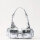 The Kooples Handtasche, Leder, silberfarben, 24x28x9cm, elegantes Design, Schulterriemen, modisch