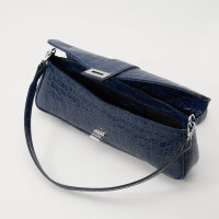 The Kooples Handtasche, Leder, Blau, Karabiner-Verschluss, 14x38x4cm, modisch, elegant