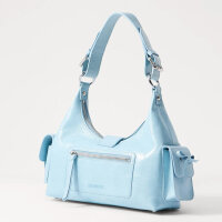 The Kooples Amelia handbag, leather, light blue, 25x29x9cm, elegant shoulder bag, modern design