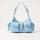 The Kooples Amelia handbag, leather, light blue, 25x29x9cm, elegant shoulder bag, modern design