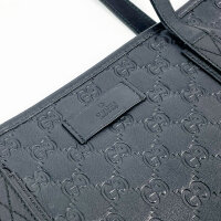 Gucci handbag, GG print, leather, black, pre-owned,...