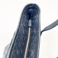 Gucci handbag, GG print, leather, black, pre-owned, shoulder bag, logo design, elegant look