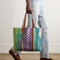 CELINE Tote, Wolltasche mit Logostickerei, Lederdetails,...