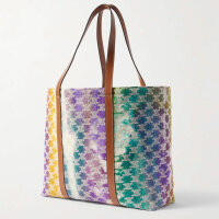 CELINE Tote, wool bag with logo embroidery, leather details, multicoloured, spacious, luxurious, fashionable