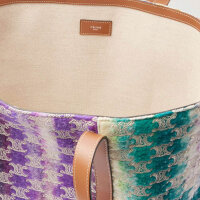 CELINE Tote, wool bag with logo embroidery, leather details, multicoloured, spacious, luxurious, fashionable