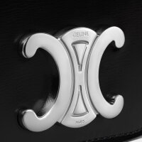 Celine Mini-Umhängetasche Triomphe, Kalbsleder, Schwarz, 12x9x4cm, elegantes Design, kompakt, glänzende Optik