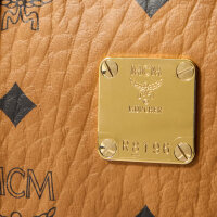 MCM Toni Mini Shopper, shoulder bag, polyester, cognac, compact 20x20x6cm, stylish, versatile, lightweight