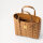 MCM Toni Mini Shopper, shoulder bag, polyester, cognac, compact 20x20x6cm, stylish, versatile, lightweight