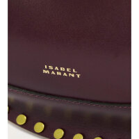 Isabel Marant Oskan Moon shoulder bag, leather, studs, burgundy, 60x30x19cm, adjustable strap, magnetic closure