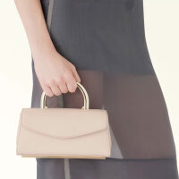 Furla Meridiana Mini Umhängetasche, 3 Kartenfächer, Magnetklappe, Gold/Rosa, Azalea, 21x9,5x6,5 cm