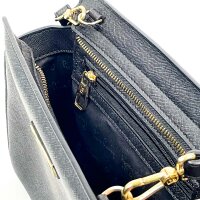 Pierre Cardin womens shoulder bag, black, leather, elegant design, adjustable strap, compact, stylish