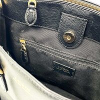 Ralph Lauren handbag, leather, black and gold, used, without shoulder strap, elegant womens bag