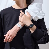 Casio womens wristwatch LQ-24B-7BEF, analog, white resin band, slim design, classic, lightweight, everyday wear