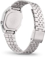 Casio Womens Retro Watch LA680WEA-1EF, silver, digital display, stainless steel bracelet, waterproof, rectangular, classic