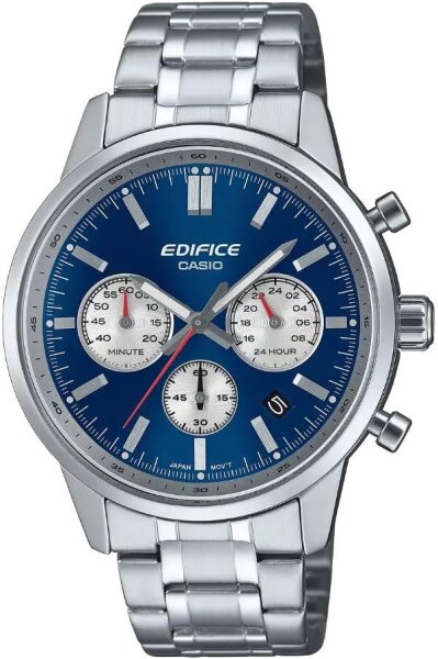 Casio Edifice EFR-575D-2AEF Herrenchronograph, Quarz, Edelstahl, Stoppfunktion, Datumsanzeige, sportlich-elegant