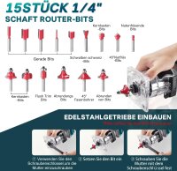 Avhrit AX001, kompakte kabellose Holzfräse, 21V, 2x4.0Ah Akkus, bürstenlos, 15 Fräser-Bits, Holzschneider, vielseitig