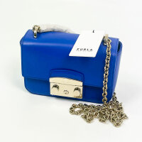 Furla Metropolis Mini Crossbody XS, Umhängetasche, Blau/Gold, kompakt, elegantes Design, goldene Details, ideal für unterwegs