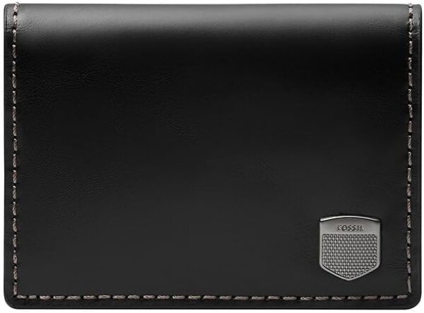 Fossil Hayes Herren Portemonnaie, Leder oder Polyester, schlankes Design, viele Kartenfächer, robust, stilvoll