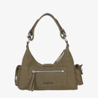 The Kooples Schultertasche, khaki, Umhängetasche, modernes Design, verstellbarer Riemen, kompakt, stylisch