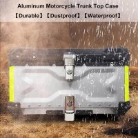 Alu Motorrad Topcase 65L, Universal Heckkoffer mit Schloss, Stauraum für Helm & Gepäck, silber, robust, abschließbar