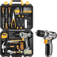 DEKO Werkzeugkoffer 126-tlg. mit 8V Akku-Bohrschrauber,...