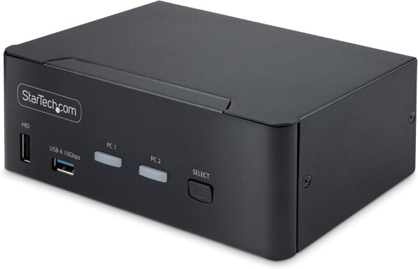 StarTech 2-Port KVM Switch, Dual DisplayPort 1.4, 8K/60Hz, 4K/144Hz, 2x USB 3.2, KVM Umschalter für 2 Monitore