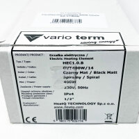 VARIO TERM HEC1.0.B Badheizkörper, elektrisch, 400W, 50Hz, schwarz, modernes Design, effiziente Wärme