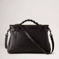 Mulberry Oversized Alexa Handtasche, grob genarbtes Leder, Schwarz, geräumig, 32x37x17cm, ikonisches Design