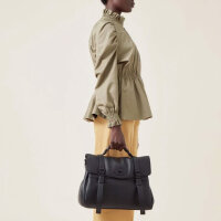 Mulberry Oversized Alexa Handtasche, grob genarbtes Leder, Schwarz, geräumig, 32x37x17cm, ikonisches Design