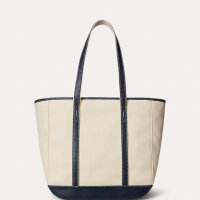 Ralph Lauren Shopper-Tasche mittel, Ecru/Navy, 35,6x49,5x14cm, geräumig, Henkel, elegantes Design