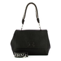 Ermanno Firenze eba S Handtasche, schwarz, 30x22,5x13cm, Mono Handle, elegantes Design, kompakt, Damen-Tasche