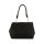 Ermanno Firenze eba S Handtasche, schwarz, 30x22,5x13cm, Mono Handle, elegantes Design, kompakt, Damen-Tasche