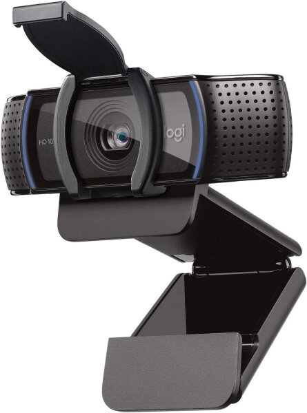 Logitech C920s HD Pro Webcam, 1080p, Autofocus, 78° field of view, USB, cover, PC/Mac, versatile