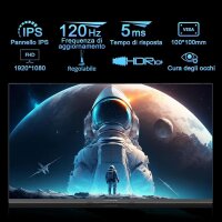 Minifire 27" Monitor, IPS, 120Hz, FHD, sRGB110%, 300 Nits, FreeSync, Eye-Care, HDMI/USB-C, VESA, rahmenlos, Schwarz