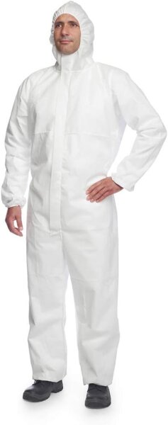 DuPont ProShield 20 Schutzanzug XXL, mit Kapuze, Kat. III, Typ 5/6, weiß, Einweg-Overall, Schutzkleidung