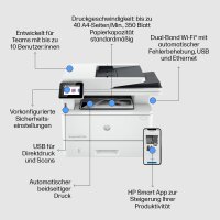 HP LaserJet Pro MFP 4102fdw, Multifunktions-Laserdrucker, S/W, WLAN, Fax, Duplex, schnelles Drucken, Wolf Pro Security