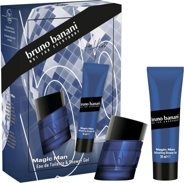 bruno banani Magic Man Set, Eau de Toilette 30ml & Duschgel 50ml, Herrenduft, energetisch, holzig, Geschenkidee